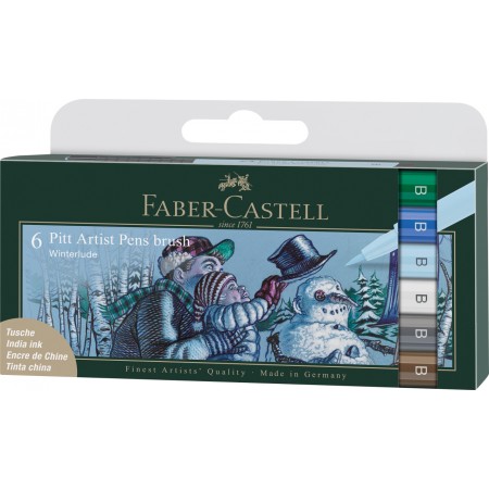 Pitt artist pen set 6 buc culori iarna 2022 faber-castell