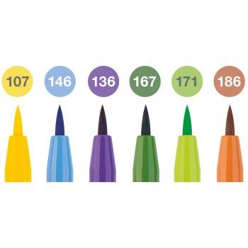 Pitt artist pen set 6 buc culori vara 2022 faber-castell Pitt artist pen set 6 buc culori vara 2022 faber-castell