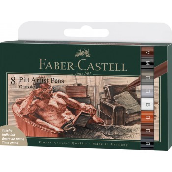 Pitt artist pen set 8 buc clasic faber-castell