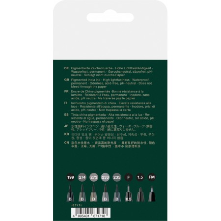 Pitt artist pen set 8 buc negru & gri faber-castell Pitt artist pen set 8 buc negru & gri faber-castell