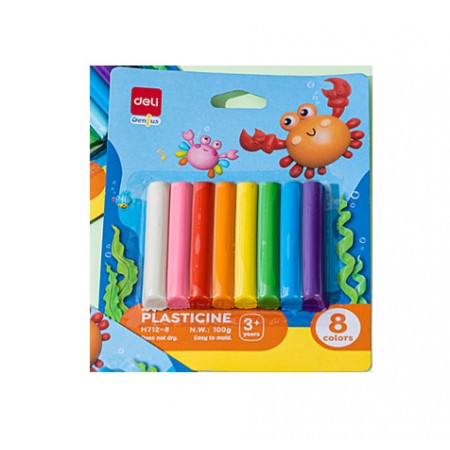 Plastilina 8 culori 100g deli