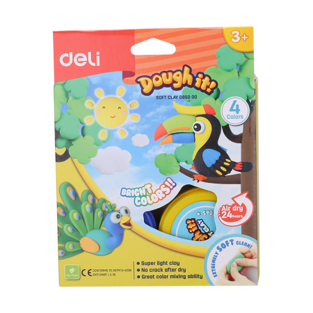 Plastilina soft light 4 borcane* 15g deli Plastilina soft light 4 borcane* 15g deli