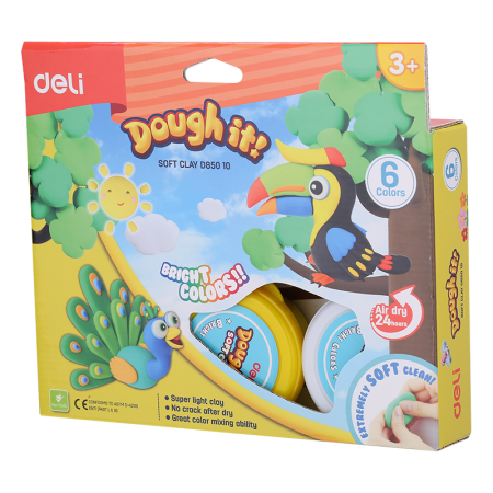 Plastilina soft light 6 borcane* 15g deli