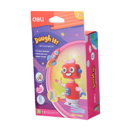 Plastilina soft light robot 6  culori deli