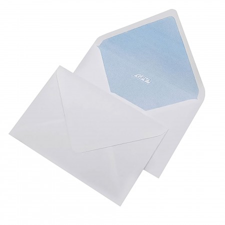 Plic pt felicitari 130*190mm gumat 80g clapa v alb 500/c gpv