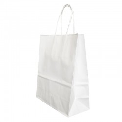 Punga hartie maner rasucit 18 x 8 x 22 cm alb/alb papiroti