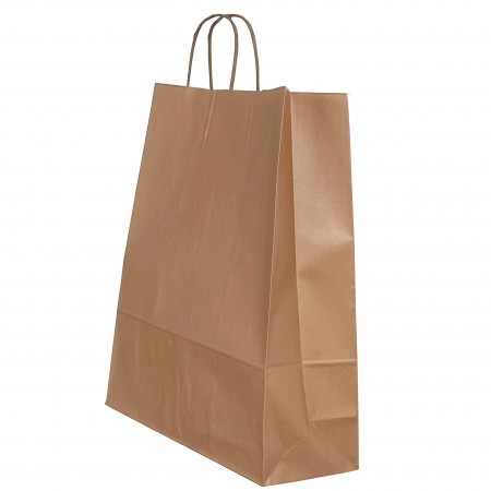 Punga hartie maner rasucit 26 x 12 x 35 cm cupru/alb papiroti