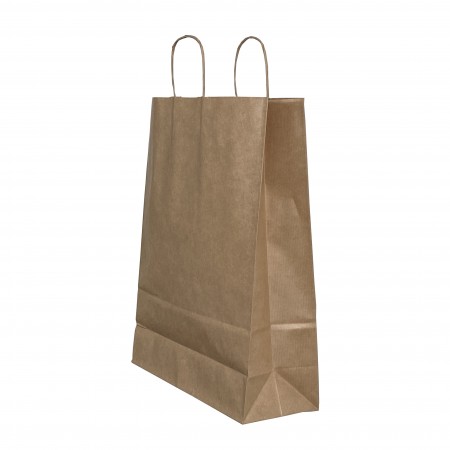 Punga hartie maner rasucit 26 x 12 x 35 cm maro/maro papiroti