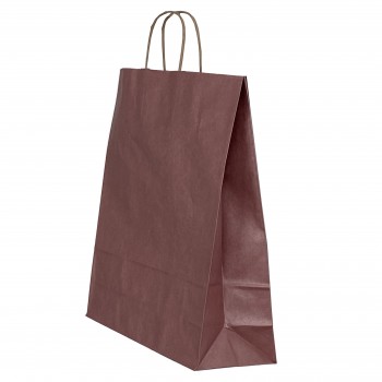 Punga hartie maner rasucit 26 x 12 x 35 cm mov/maro papiroti