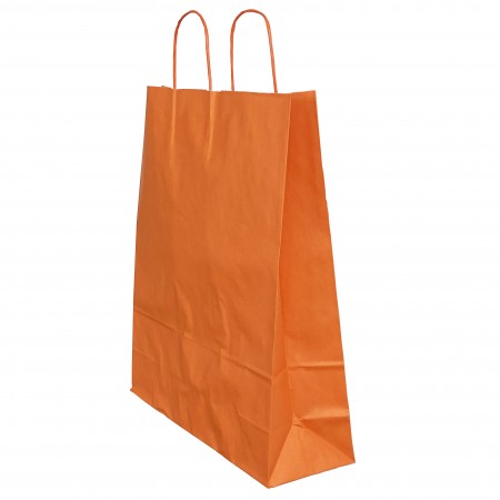 Punga hartie maner rasucit 26 x 12 x 35 cm portocaliu/alb papiroti
