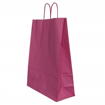 Punga hartie maner rasucit 26 x 12 x 35 cm roz/alb papiroti