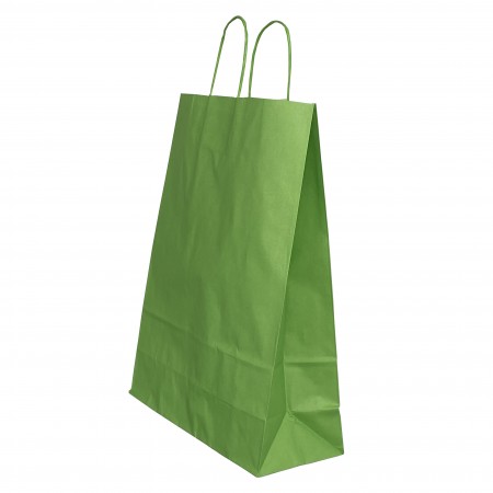 Punga hartie maner rasucit 26 x 12 x 35 cm verde/alb papiroti