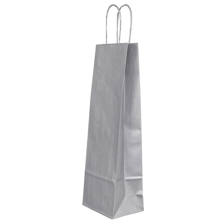 Punga hartie sticle maner rasucit 14 x 8 x 39 cm argintiu/alb papiroti Punga hartie sticle maner rasucit 14 x 8 x 39 cm argintiu/alb papiroti