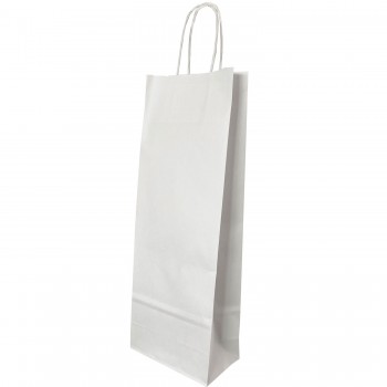 Punga hartie sticle  maner rasucit 14 x 8 x 39 cm alb/alb papiroti