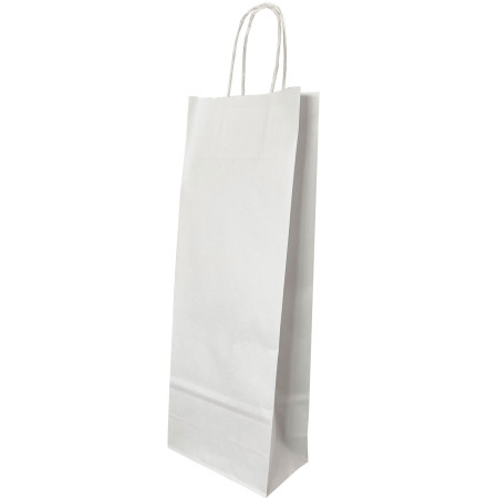 Punga hartie sticle  maner rasucit 14 x 8 x 39 cm alb/alb papiroti