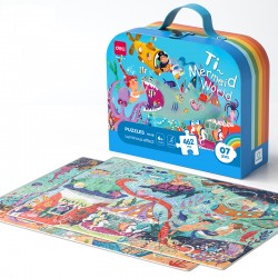 Puzzle geanta cadou 462 piese efect luminos lumea marina 6+ deli