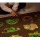 Puzzle geanta cadou 89 piese efect luminos dinozauri 4+ deli