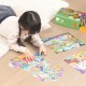 Puzzle geanta cadou 89 piese efect luminos dinozauri 4+ deli