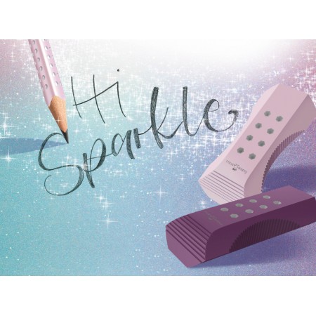 Radiera rollon sparkle rose-turcoaz-violet faber-castell