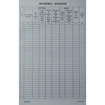 Registru inventar vertical Registru inventar vertical