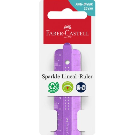 Rigla 15cm sparkle faber-castell