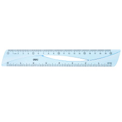 Rigla 20cm albastra transparenta deli Rigla 20cm albastra transparenta deli