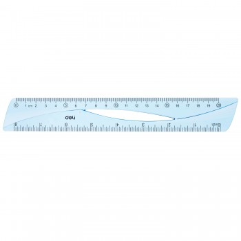 Rigla 20cm albastra transparenta deli