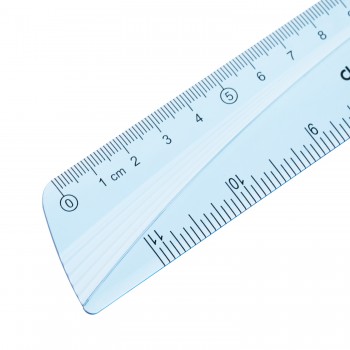 Rigla 20cm albastra transparenta deli