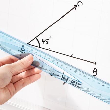 Rigla 20cm albastra transparenta deli