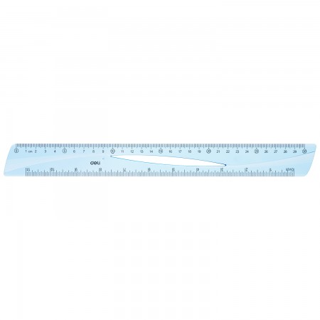 Rigla 30cm albastra transparenta deli