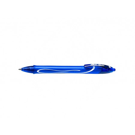 Roller 0.7mm semi-gel cu mecanism albastru quick-dry bic