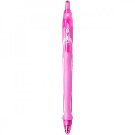 Roller 0.7 mm semi-gel cu mecanism roz quick-dry bic