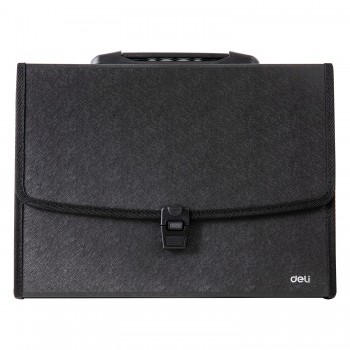 Servieta plastic rigid cu maner 7 compart. neagra deli