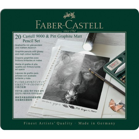 Set 20 buc creion grafit mat + castell 9000 faber-castell Set 20 buc creion grafit mat + castell 9000 faber-castell