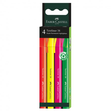 Set 4 bucati textmarker 38 cutie carton faber-castell