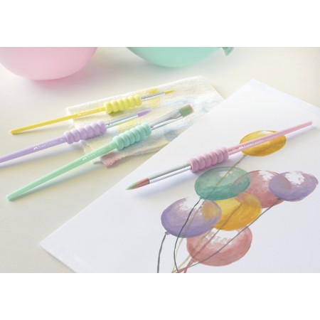 Set 4 pensule soft touch pastel faber-castell