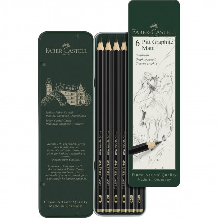 Set 6 buc creion grafit mat pitt faber-castell