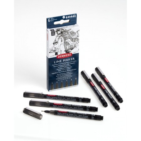 Set 6 bucati liner grafic profesional (0.05/0.1/0.2/0.3/0.5/0.8 mm) negru derwent Set 6 bucati liner grafic profesional (0.05/0.1/0.2/0.3/0.5/0.8 mm) negru derwent