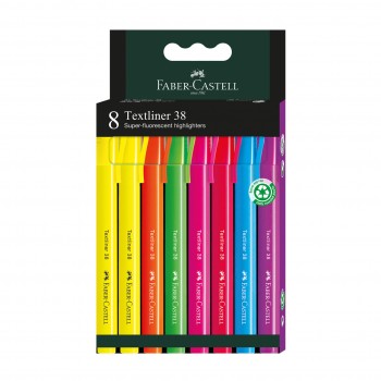 Set 8 bucati textmarker 38 cutie carton faber-castell
