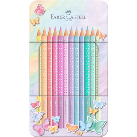 Set cadou 12 creioane colorate pastel sparkle faber-castell Set cadou 12 creioane colorate pastel sparkle faber-castell
