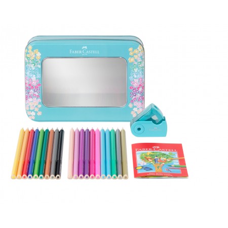 Set cadou 20 creioane colorate sparkle + asc. sleeve faber-caste