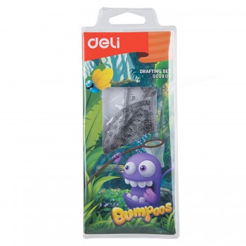 Set geometrie 4 piese transp.  bumpees eg00803 deli