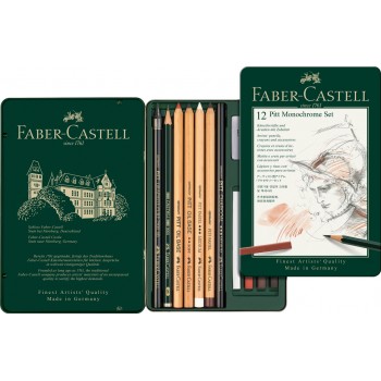 Set pitt monochrome 12 buc nou faber-castell