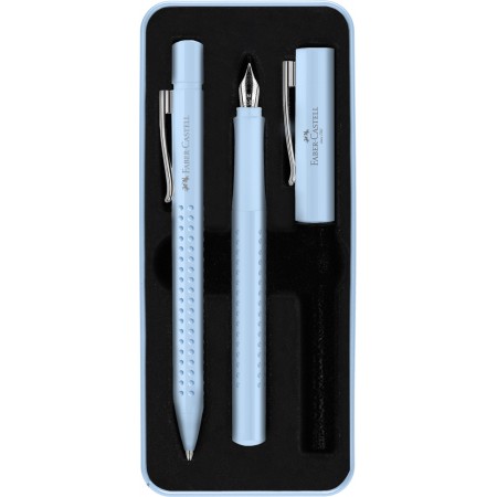 Set stilou m + pix grip 2010 bleu sky faber-castell Set stilou m + pix grip 2010 bleu sky faber-castell