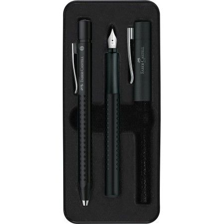 Set stilou + pix grip 2011 negru faber-castell