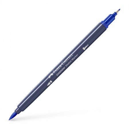 Sketch marker 2 capete albastru indian 247 goldfaber faber-castell