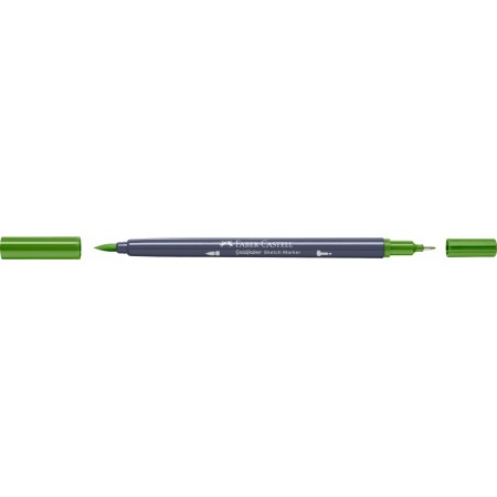 Sketch marker 2 capete verde pamantiu galbui 168 goldfaber faber-castell