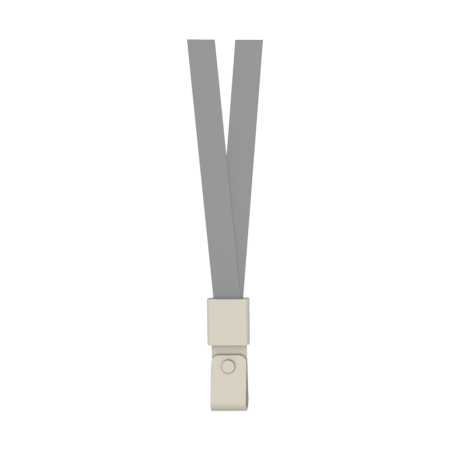 Snur textil pentru ecuson gri capsa pvc 450*15mm 12 buc/set deli