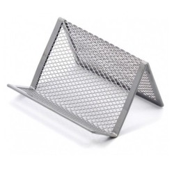 Suport carti vizita birou argintiu mesh fornax
