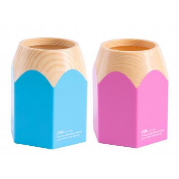 Suport instrumente de scris creion roz/bleu deli